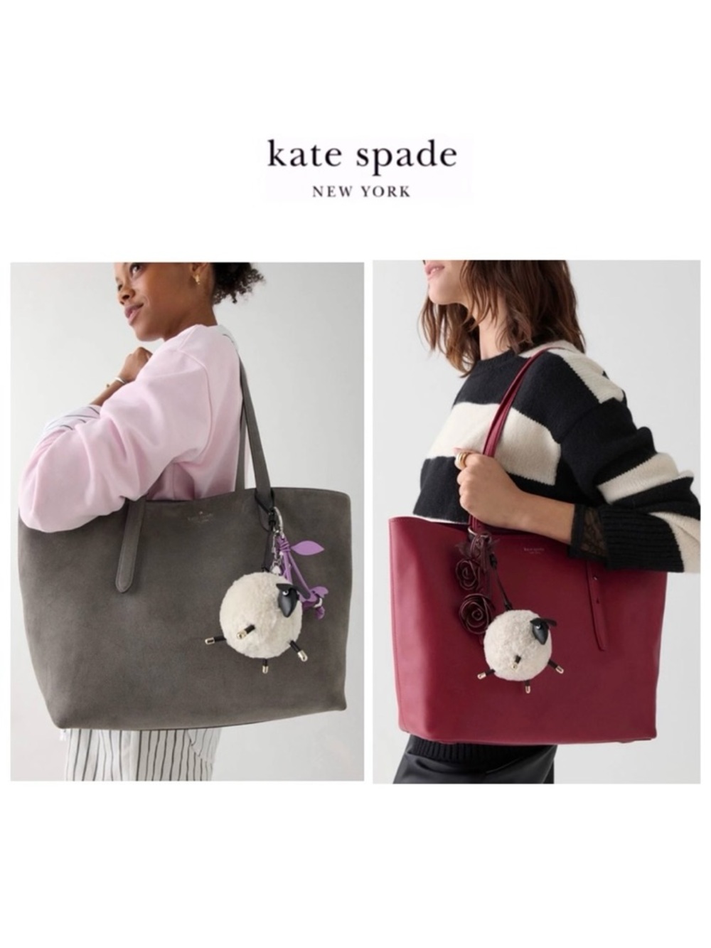 NWT Kate Spade ♠️FLUFFY SHEEP Faux Shearling Leather Strap Bag Charm/ Key Chain - Picture 12 of 12